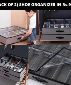 (Pack Of 2) Space Saving Shoe Organizers With Hard Foam