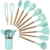 12Pcs Premium Silicone Kitchen Utensils Set Cooking Tools With Storage Box Spatula Soup Spoon Kitchen Tools