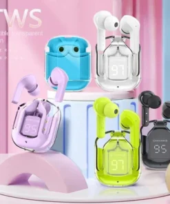 Air 31 Transparent Crystal Bluetooth Wireless Earbuds Head Set for Clear Loud & Distortion Free Sound